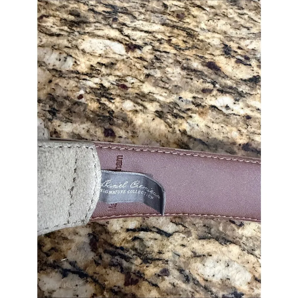 Daniel Cremieux Designer Collection Suede Leather Belt Size L Gray Brown